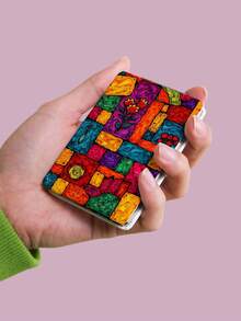 1pc Y2K Graffiti Series Portable Vanity Mirror, Foldable Lightweight Ultra-Thin Convenient Hand Mirror, Durable PU Leather, Suitable For All Scenarios And People, Foldable Rectangular Small Mirror For Carrying - Multicolor - View 6
