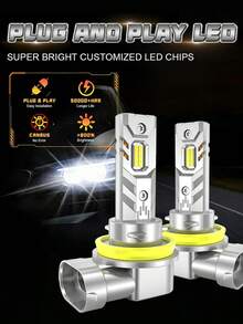 HYNBYZJ 2 bóng đèn LED CANBUS H7 H4 H11 H1 9005 HB3 9006 HB4 H9 cho xe hơi, công suất 800000LM, điện áp 12V, nhiệt độ màu trắng 6000K. - A - Xem 2