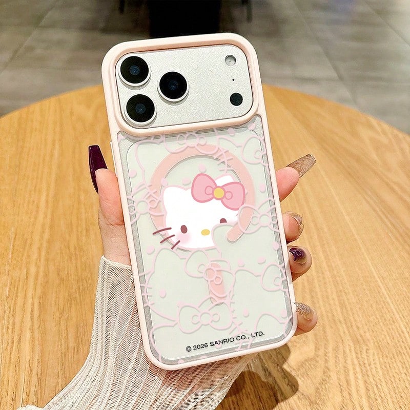 Sanrio 手機殼-可愛 Hello Kitty 蝴蝶結軟萌甜美少女風卡通設計,支援 MagSafe 磁吸相容。適用機型:iPhone 18 Pro、18 Pro Max、17、Galaxy S26、S26+、S24 Plus、S25 EDGE、S23、S23 Ultra、17 Air、16 Pro Max、17 Pro、16 Plus、15 Pro Max、17 Pro Max、16 Pro、15 Plus、14 Pro、13 Pro Max、14 Plus、14 Pro Max、12 Pro、13 Pro。壓克力材質防摔保護殼 - 淺粉色 - 查看 1