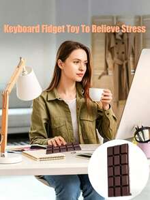 Chocolate Squeeze Toy, Stress Relief Slow Rebound Toy, Soft Rubber Stress Relief Toy, Small Office Stress Relief Gadget, Student Relaxation Toy, Creative Desktop Stress Relief Decor, Adult Stress Relief Toy, Squeeze Vent Toy, Soft Touch Stress Relief Toy, Holiday Party Small Gift, Friend Gift, Stress Relief Healing Toy, Daily Relaxation Squeeze Toy, Portable Stress Relief Small Toy - Multicolor - View 5