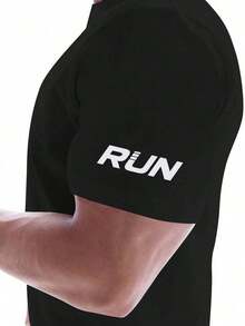 Manfinity Fitness Camiseta de manga corta con estampado de letra y cabeza de toro, estilo novio, para hombre.Camiseta deportiva básica, ropa de entrenamiento, camisetas y tanques de running, camisetas de entrenamiento transpirables y ajustadas, cuello redondo - Negro - Ver 3