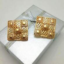 Jewelry African Gold Jewelry Set Elegant And Retro Leaf Jewelry Set, Perfect For Ladies - Shiny Geometric Necklaces, Earrings, Bracelets And Rings - Ideal For Weddings, Parties And Gifts - Gift - View 3