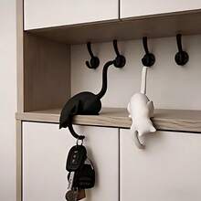 1pc Cat Shaped Wall Hook, Cat Hanging With One Paw Sticking Out, Can Be Used To Hang Keys, Pendants And Other Small Items - View 9