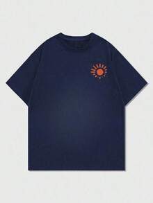 Men's Casual Retro Short-Sleeved T-Shirt With Beach And Surf Print, Comfortable And Breathable, Suitable For Summer, Fashionable Standout - 酒紅色 - 查看 5