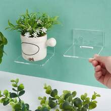 4Pcs Acrylic Floating Wall Shelves Small Clear Shelf Display Racks Hanging Sticker for Smart Speaker Action Figures - AECH-20107 - Ver 6