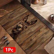 1 pieza Alfombra de lino con estampado de burro sonriente, felpudo de baño, felpudo de entrada, alfombra rectangular impresa en 3D para sala de estar, dormitorio, pasillo, baño, lavandería - Alfombra de poliéster para decoración del hogar interior y exterior - Multicolor - Ver 16