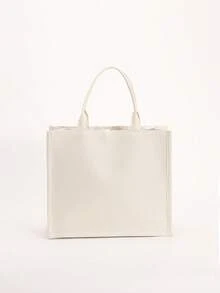 1 buah Tas Tote Wanita Putih dengan Aplikasi Renda Larut Air, Bordir Jala Bunga 3D, Kapasitas Besar, Bagian Bawah Linen, Tas Tangan Liburan Pantai, Cocok untuk Pantai, Area Wisata, Belanja (Pola Payet Bunga Didistribusikan Secara Acak) - Putih - View 7