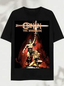 Camiseta de CONAN el Bárbaro, Estilo Vintage, con Diseño de Póster de Película - Negro - Ver 7