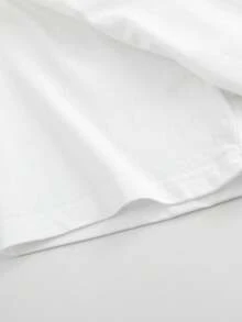 [Doble Estampado] Camiseta de Manga Corta con Cuello Redondo y Estampado de Letras - Blanco - Ver 7