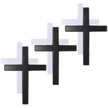 3 Pcs 3D Cross Car Decals Metal Jesus Emblem Cross For Car Exterior With Self-Adhesive 2.5"*1.8" Christian Auto Motorcycle Sticker For Trunk Tailgate Fender Decoration Black - 如圖所示 - 查看 8