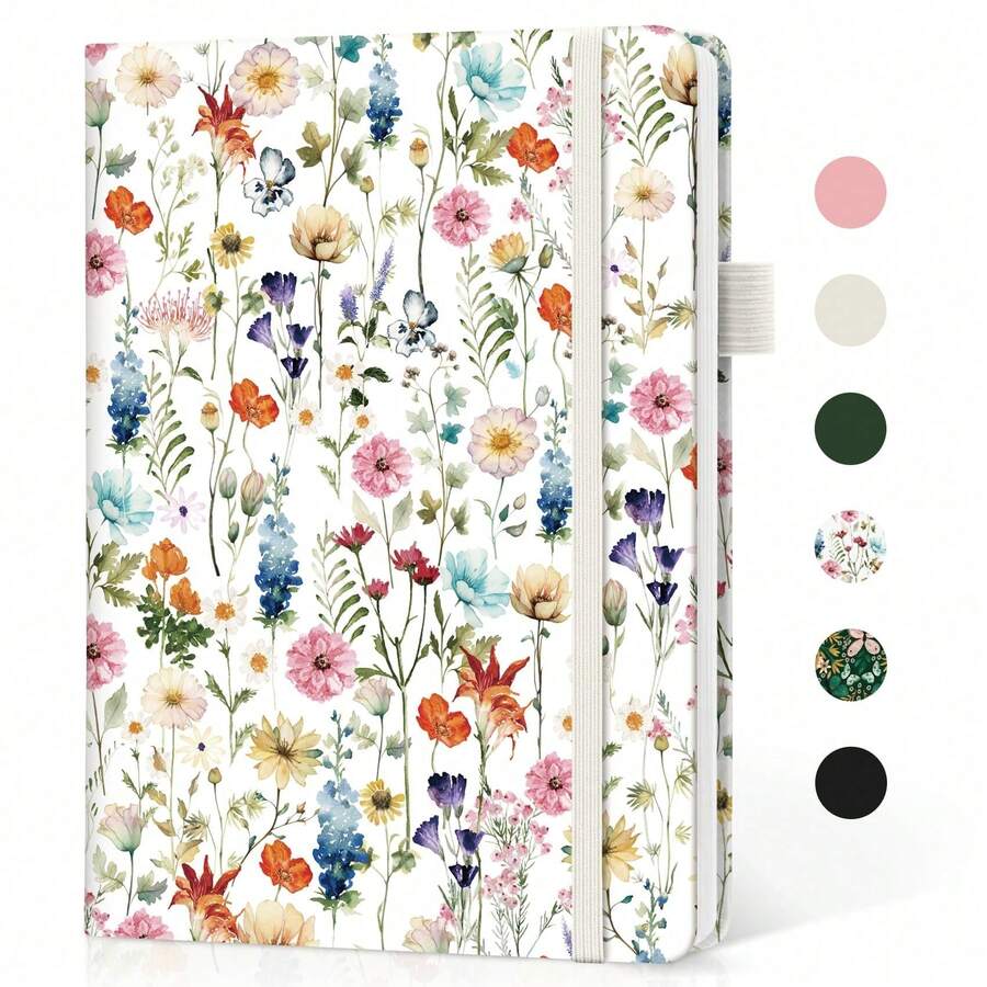 Lined Journal Notebook For Women & Men, Hardcover Leather Journal For Writing, A5 College Ruled Notebook For Work & Note Taking, Perfect For Office School Home Supplies, 160 Pages, Garden - A-garden - View 1