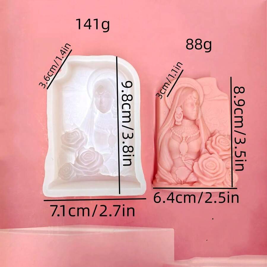 Molde de silicona de figura de diosa, para velas, incienso, yeso, jabón, decoración del hogar y portavelas - A-blanco - Ver 1