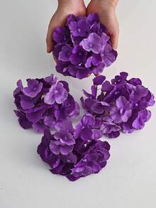 5/20/250 piezas Ramo de hortensias artificiales, adecuado para el hogar, restaurante, sala de estar, decoración de jardín exterior, se puede usar para bodas, jardín del hogar y decoración de fiestas, flores artificiales, ramo de novia, ramo nupcial, decoración de bodas, ramo del Día de la Madre, decoración de primavera - Morado - Ver 6
