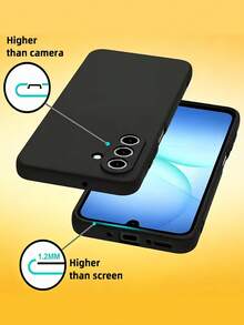 1 件装 - 黑色哑光手机壳，适用于 Galaxy A06 / A16 / A26 / A36 / A56 / A57 / A07 / A17，防刮防滑，全包式保护，摄像头保护，柔软 TPU 材质，时尚简约。 - 黑色 - 查看 2