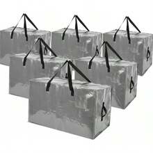 Shappy - 6 bolsas de almacenamiento etragrandes para adornos de Navidad bolsas para mudanzas bolsas de almacenamiento organizadoras de alta resistencia pulgadas pulgadas - gris - Ver 2