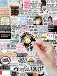 90 Pcs Funny Roast Stickers – Relatable Sarcastic Quotes For Young People, Waterproof & UV-Resistant For Kindle, Laptop, Cups & Journal Decoration, Scrapbook Supplies, Office Desk Accessorries, Student Essentials - Multicolor - View 3