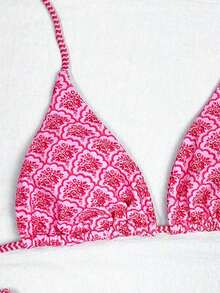 Random Floral Print Bikini Set For Beach Vacation - Rosa 3 - View 5