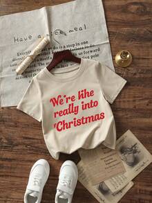 Popular Neutral Color Baby Girl Basic T-Shirt, Loose Round Neck Breathable Baby Girl Holiday Daily Play Set - Apricot - View 3