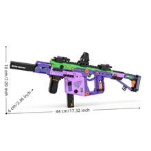 Cyberpunk Style Creative Tactical Weapon Brick Model, Available In Purple, Pink And Green Color Schemes, Realistic Vector Firearm Design With Magazine And Sight Details, Collectible Construction Blocks Suitable For Enthusiasts, Room Decor And Birthday Gifts - Light Machine Gun Model - View 13