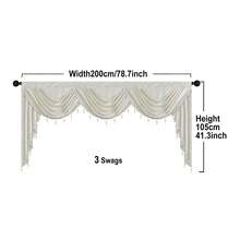 1pc White European Style Minimalist & Elegant Curtain, Festive Atmosphere With Pearl Trim, Suitable For Living Room, Bedroom Windows And Door Decor - White - View 16