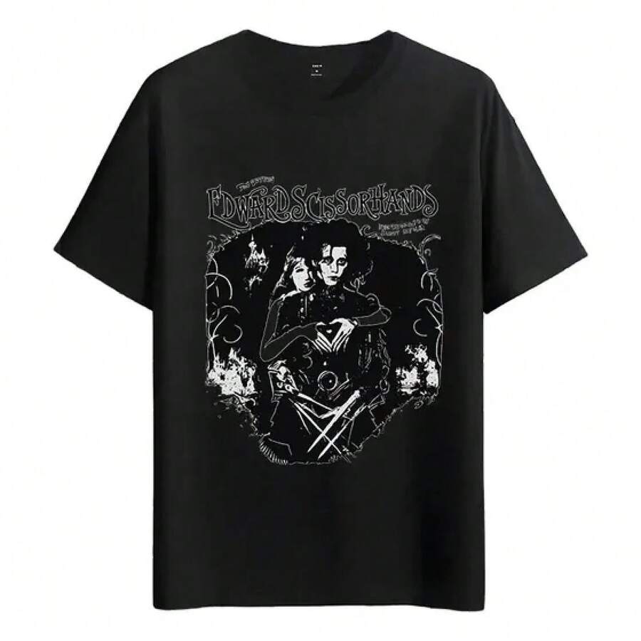 -Shirt Muscle Freak Edward Scissorhands Movie Style Modest Summer Outfits Jersey Tops Women Resort In Style Women's Summer Clothing Cotton Tops Tops Summer Summer Outfits - 黑色 - 查看 1