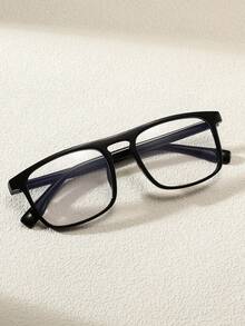1pc Retro Square Y2K Style Eyeglasses, Cute Daily Wear For Women - Black - View 3