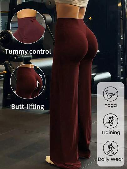 Pantalones anchos de yoga coloridos, cómodos y estilizadores, adecuados para correr, fitness y diversas actividades de yoga. Conjunto de pantalones anchos deportivos para mujer, pantalones de yoga acampanados, ropa deportiva, ropa de gimnasio, deportes casuales elásticos al aire libre, pantalones para mujer, uso diario y fitness