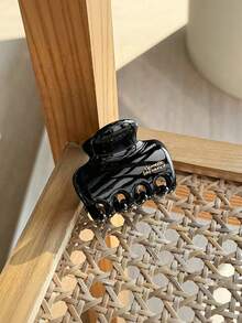 5个/1个装 女士4.9厘米/1.92英寸 黑色、浅棕色、深棕色、卡其色、红色 亮面小巧轻便塑料发夹，时尚百搭优雅简约纯色发饰，适合浓密粗硬发质，日常、休闲、派对、通勤、度假、马尾辫、发髻、洗脸、化妆、搭配夏季服装的发爪沙滩夹度假发夹 - 彩色 - 查看 4