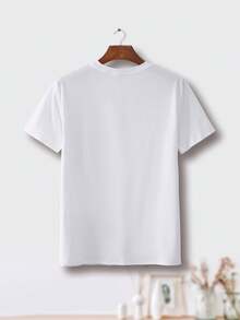 Women's 100% Cotton T-Shirts 2026, Graphic Print T-Shirt, Short Sleeve, Round Neck, Casual Top For Summer And Spring, Korean Style Women's Clothing - White - View 2