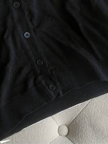 GIGOGOU Áo khoác cardigan dệt kim nhẹ cho nữ size lớn 1XL-4XL, tay dài thoáng khí phong cách thường ngày, mùa xuân/hè màu đen - màu đen - Xem 3