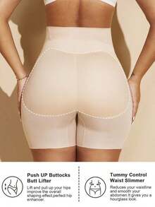 1pc Women's Lift, Tummy Control, Butt Lifting Shapewear, Micro-Sculpting Design, Seamless Thick Buttocks, Create Natural Lifted Butt, Women's Shaping Pants - 杏色 - 查看 9
