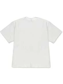 Playeras de mujer. Un top casual unisex con un estampado abstracto de dibujos animados, diseñado como una camiseta de manga corta de corte holgado. - Blanco - Ver 2