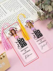 Customized Photo Face Outline Graduation Bookmark, Customized Multi-Color Tassel, Customized Text, Personalized 2026 Graduate Gift, Acrylic Graduation Souvenir, Fun Graduation Photo Gift - Multicolor - View 10