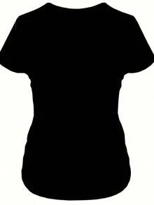 SOFT1psc Camiseta de Verano Holgada y Transpirable, Camiseta con Estampado Elegante de Gato, Blusa Casual de Moda para Mujer, Ropa de Mujer 100% Algodón Clásico - Negro - Ver 4