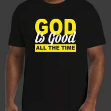 Printed T-Shirt For Men And Women - 黑色 - 查看 1