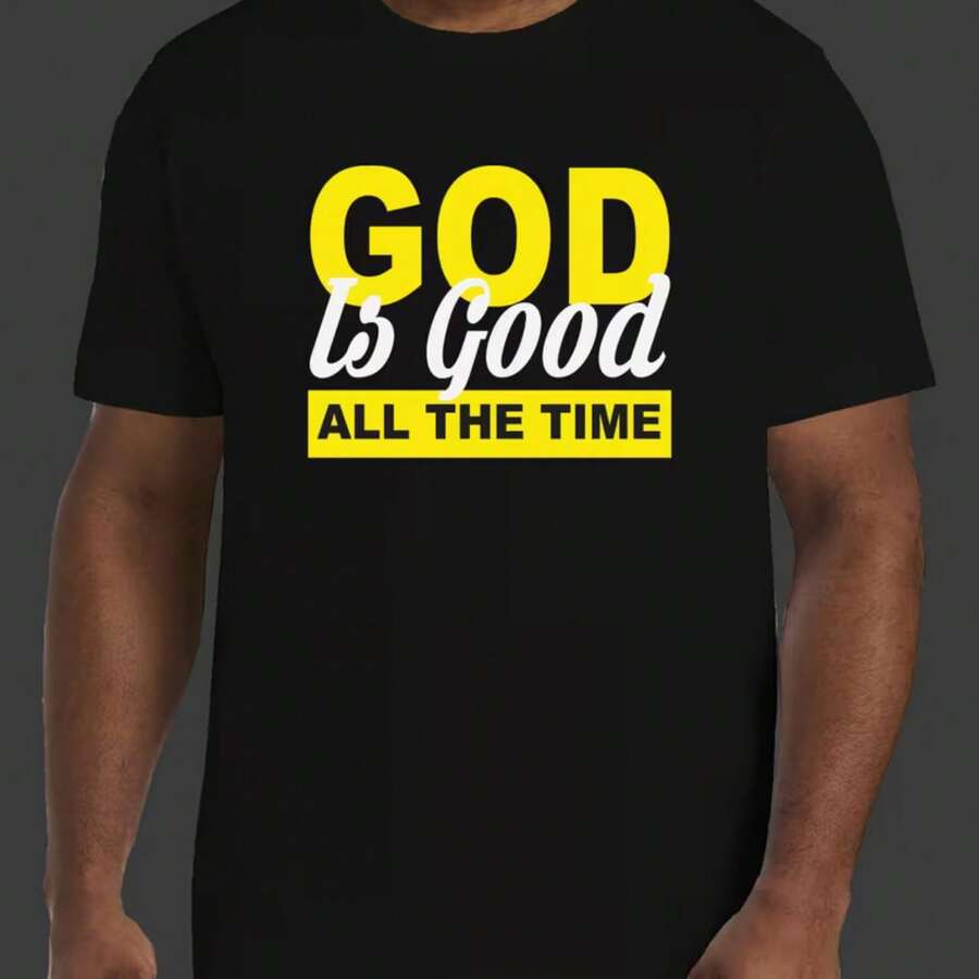 Printed T-Shirt For Men And Women - 黑色 - 查看 1