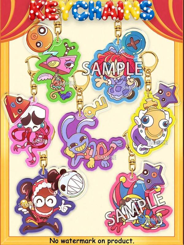 TADC KEYCHAINS, Pom-Ni, Caine, Jax, Ragatha, Kinger, Gangle, Zooble, Keychains, Anime Fans Merchandise, Bag Charms, Car Accessories, Collectible Hanging Decorations, Home Decor, Birthday Gifts, Party Favors