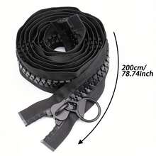 Extra Large #20 Black Zipper, Durable Resin Teeth, Suitable For Down Jackets, Tents, Boat Covers And Canvas Products (31/39/47 Inches) - 20# Zipper - View 8