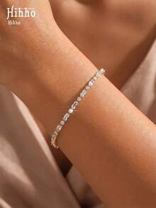 Hihho 1pc Unique Colorful Crystal Geometric Design Bracelet, Multiple Colors Available, Minimalist Fashionable Versatile Dopamine Bracelet, Suitable For Daily Wear And Holidays - Bracelet - View 15