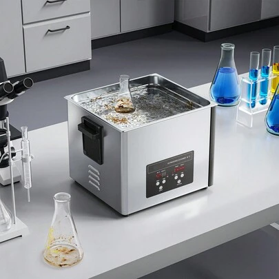 15 L Ultraschallreiniger, professionelle Ultraschallreinigungsmaschine mit Reinigungskorb & Digitalanzeige, 240 W Edelstahl 40 kHz Industrielle Reinigungsmaschine für Teile Vergaser Instrumente
