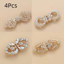 2Pcs/4Pcs Set Elegant High-End Buttons, Fur Coat Decorative Buttons With Rhinestone Decoration, Suitable For Capes, Jackets, Coats, Trench Coats And Shawls, Invisible Sewing Hole Design, Traditional Cheongsam Buttons - Multicolor - View 19
