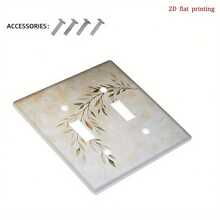 1pc Tree Branch Pattern Switch Socket Panel Cover - Decorative Plate For Single/Double Switch & Socket, Peel And Stick, Suitable For Home & Office, 2D Printed Design - A - View 5
