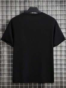 Camiseta de manga corta con cuello redondo y corte ajustado para hombre Homme, a la moda para el verano, ropa de calle CHICAGO para hombre. 0ACX - Negro - Ver 2