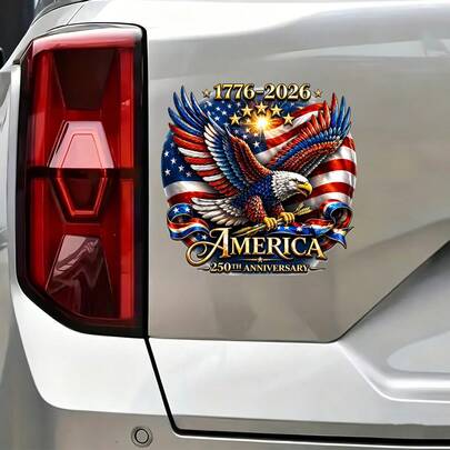 USA 250th Anniversary Patriotic Car Decal - Waterproof & UV-Resistant Vinyl Sticker, 1776-2026 Independence Day Self-Adhesive Bumper Sticker For Truck, SUV, Window, Laptop, Water Bottle