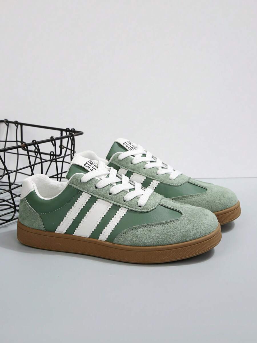 Zapatillas de deporte casuales de estilo retro para mujer, modelo 2025, zapatos vulcanizados de moda para estudiantes - Verde - Ver 1