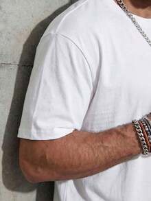 Camiseta de manga corta con cuello redondo retro y estampado para hombres GRDR - Blanco - Ver 3