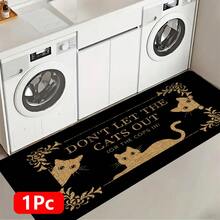 1pc 3D Printed Cat Pattern Linen Kitchen Rug, Doormat, Bath Mat, Suitable For Living Room, Bedroom, Hallway, Bathroom, Laundry Room - Polyester Carpet For Indoor And Outdoor Home Decor - Multicolor - View 17