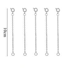 5pcs Silver Tone Spring Clasp Extender Chain (5-15cm), Adjustable For Women Necklace, Bracelet, Anklet And DIY Jewelry Making - Silver - View 6