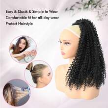 22 Inch Black Drawstring Ponytail, Curly Ponytail Extension, Synthetic Hair, Natural Wave Ponytail Suitable For Daily Use By Women - Multicolor - View 7
