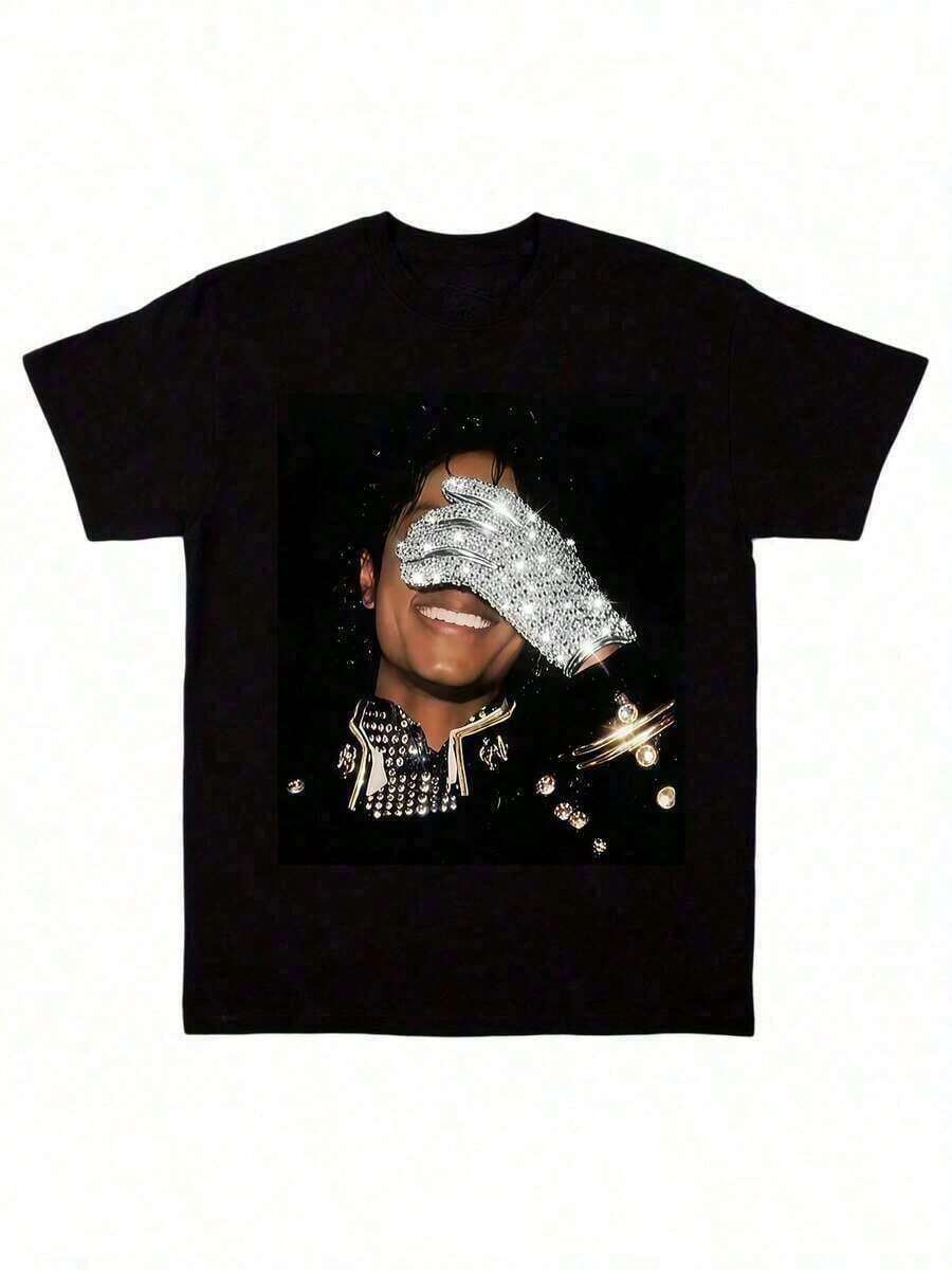 Men Graphic T Shirts Jackson Glove Graphic-Shirt Vintage 90s Tee Jackson T-Shirt Unisex,2026 Michaels Jacksons King Of Pop Rip Rap Style T Shirt Black Crew S 4Xl Heart & Slogan Bodybuilding Top Menfriend Style Casual Wear Suitable For AllSeasons Graphic Tee Men Playera De Hombre T-Shirts For Men Tee Shirts Mens - màu đen - Xem 1